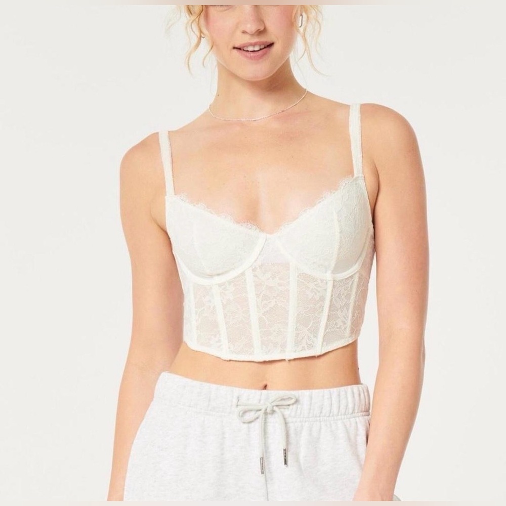 Gilly Hicks lace bustier NWT Lace Longline Bralette Bustier - White medium size